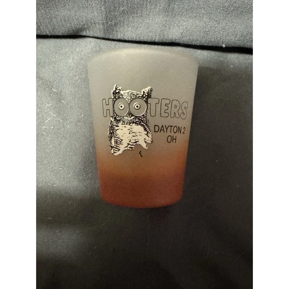 Vintage Frosted Ombre Hooters Dayton 2 OH Shot Glass 
